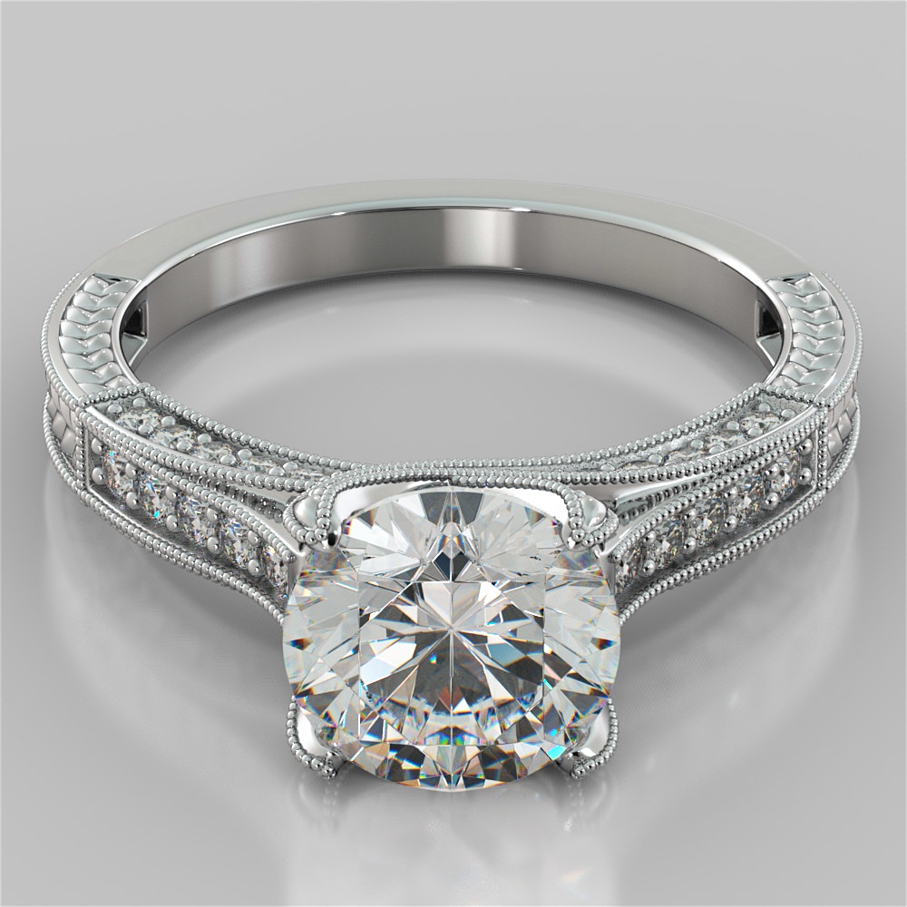 Antique-Style Round Cut Engagement Ring