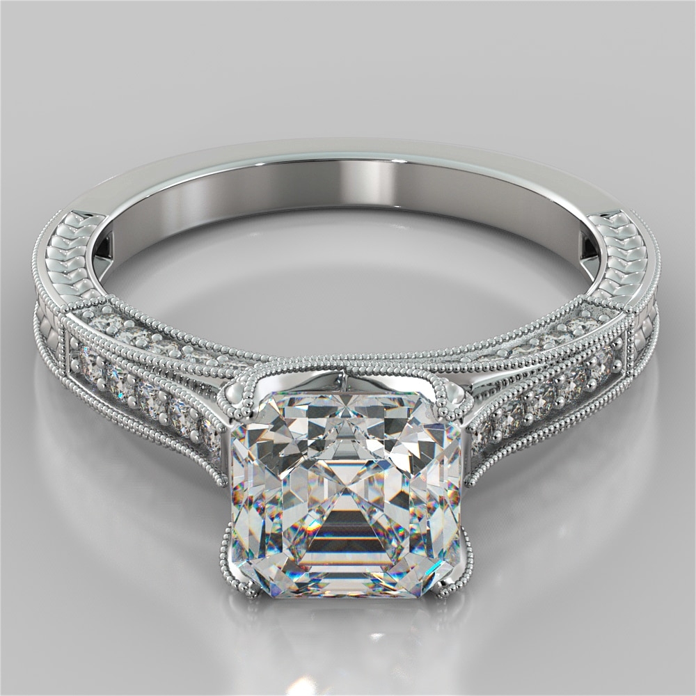 Asscher Cut Diamond and Aquamarine Trillion Cut Ring | Kalina | Braverman  Jewelry