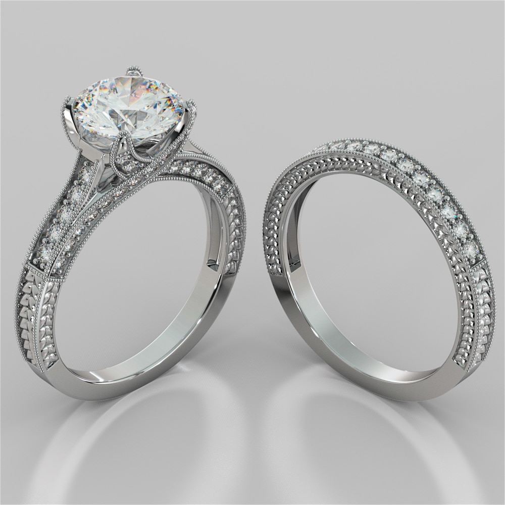 Antique style wedding ring sets online