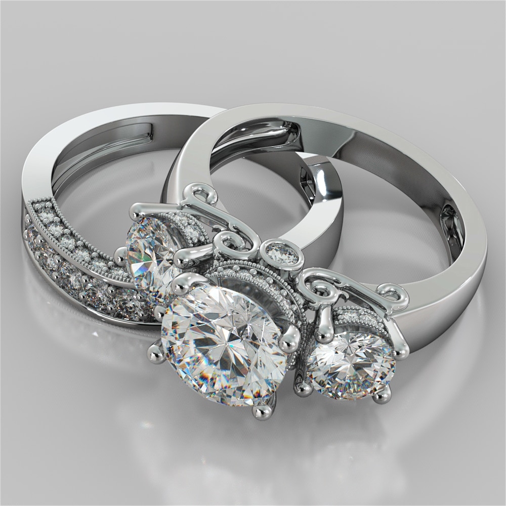 3 stone sales diamond ring designs