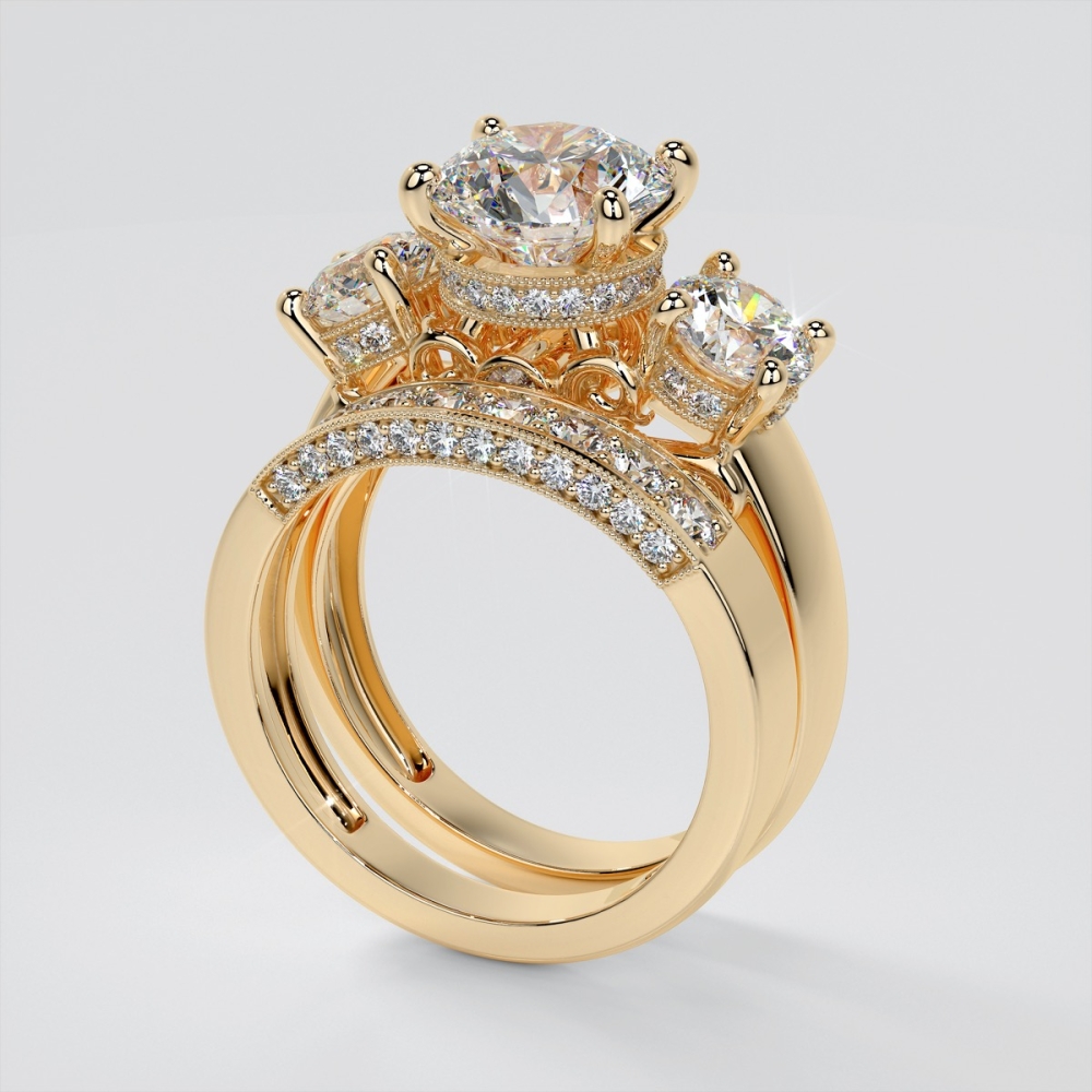 Triple wedding ring set store
