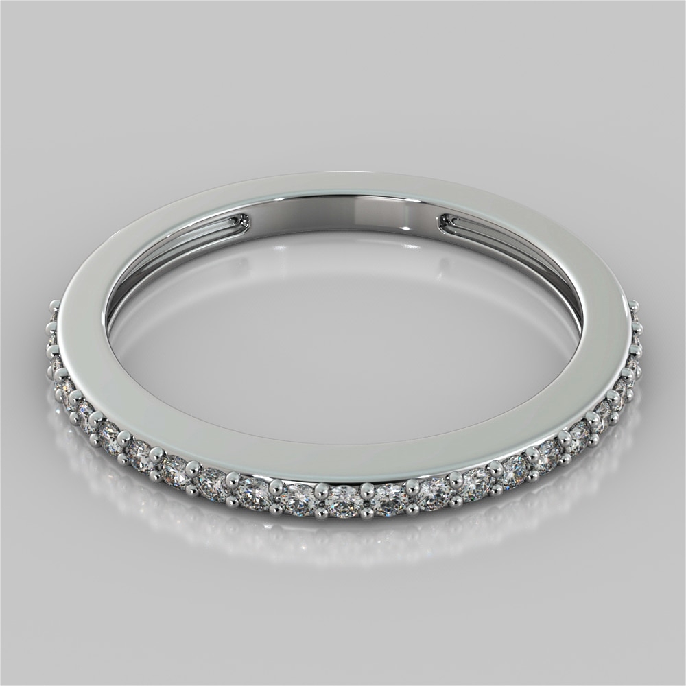 Agape .23Ct Round Cut Surface Prong Setting Wedding Band