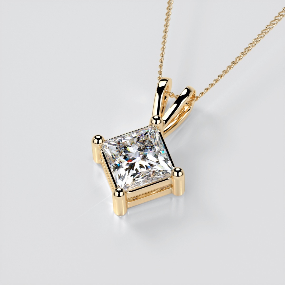 princess cut lab grown diamond pendant