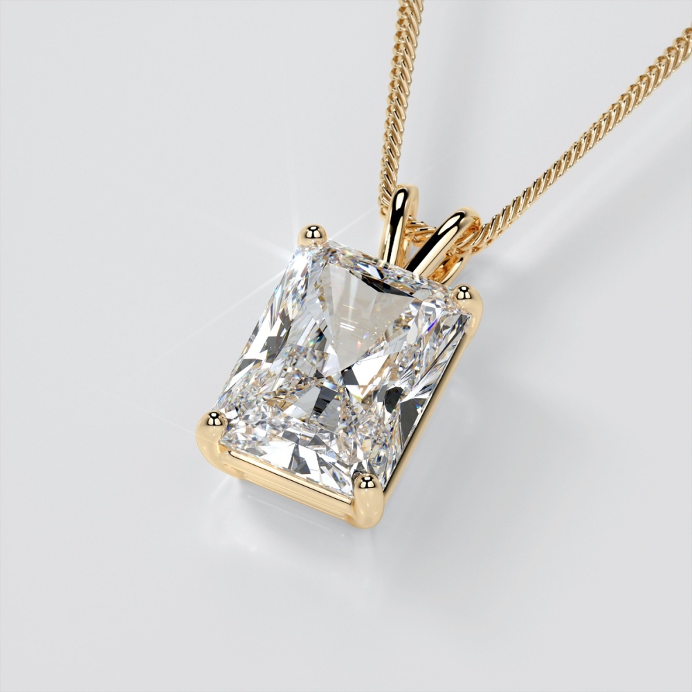 Diamond solitaire necklace yellow gold top