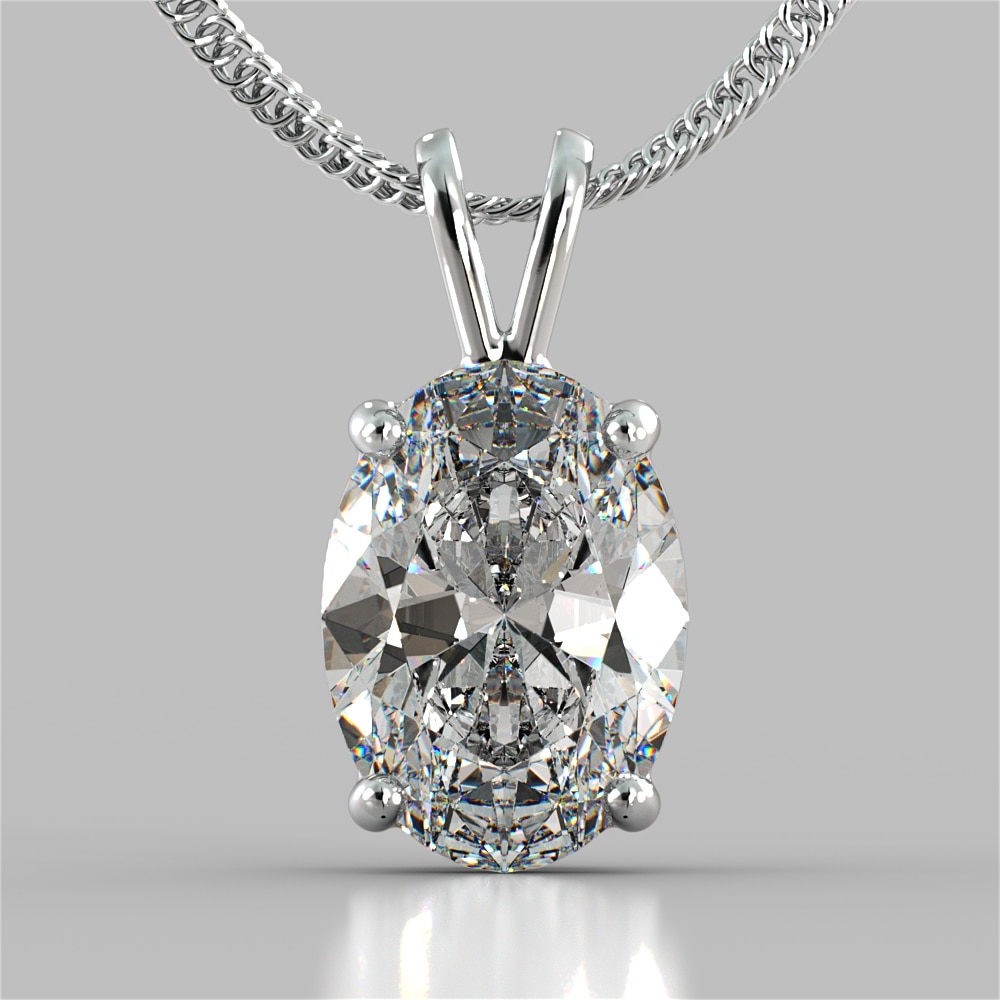 Oval diamond necklace sale