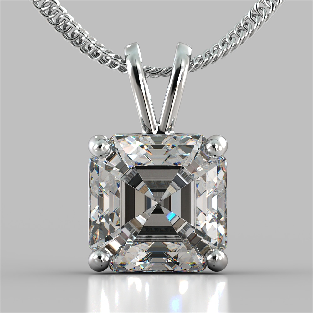 Buy Asscher Cut Solitaire Necklace 6.5mm or 8.0mm Options Dainty Minimalist  Necklace Gift for Her Wedding Day Silver Necklace BN6155 Online in India -  Etsy