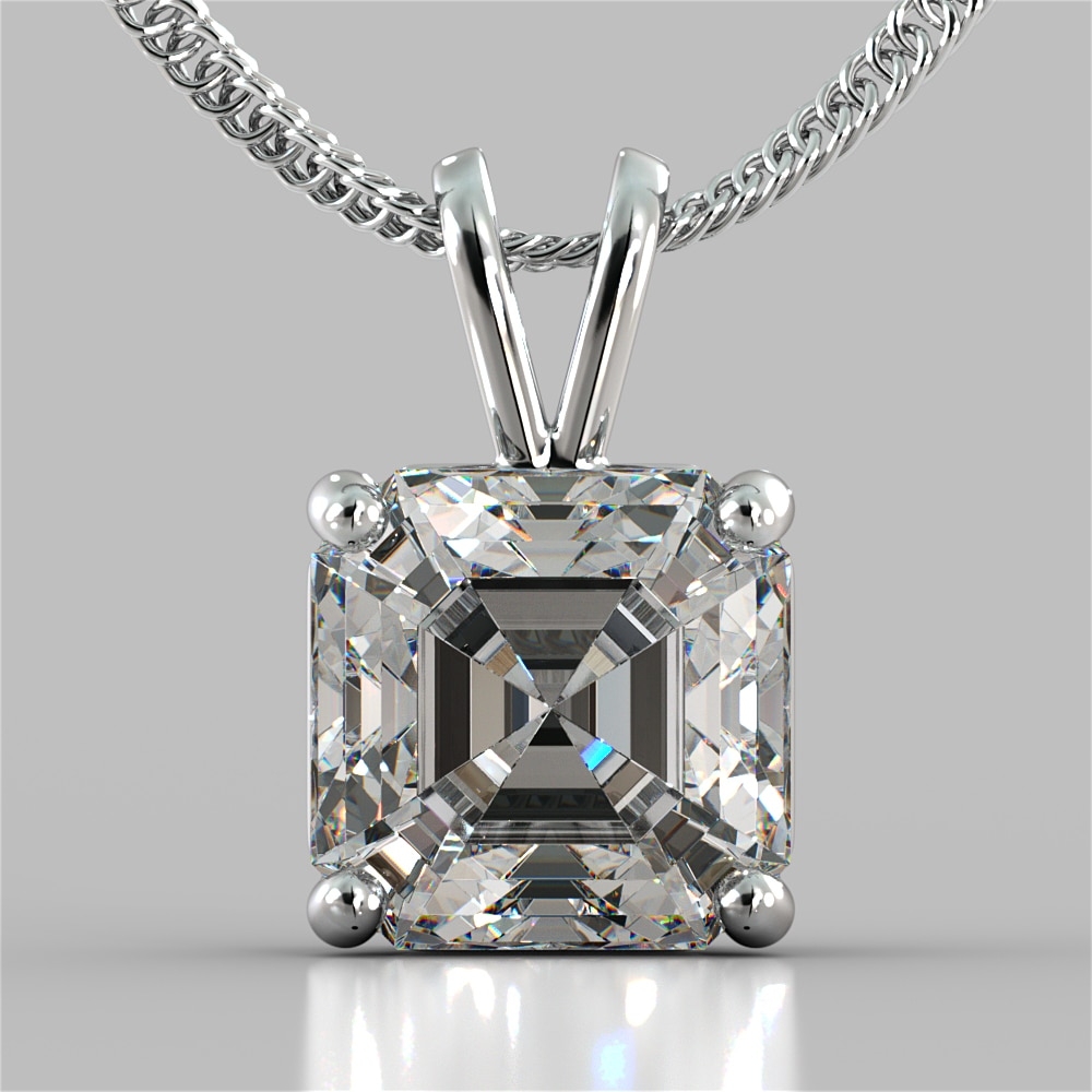 Asscher cut diamond pendant best sale