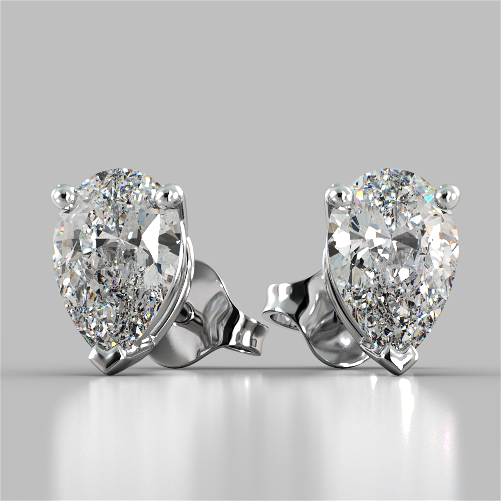 Duo Heart Lab Grown Diamond Studs 14k solid gold | The Karat Store