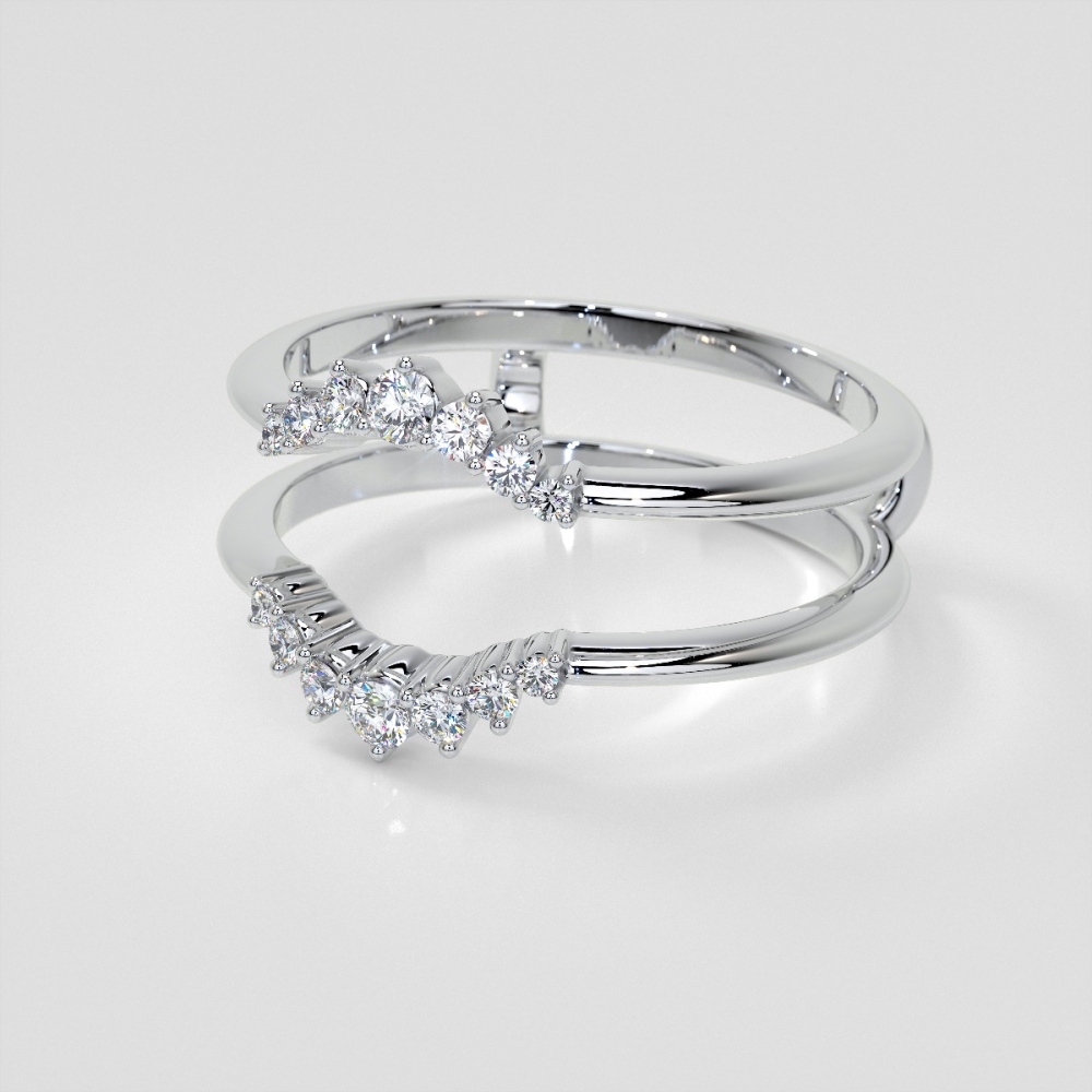CTW Round Lab Grown Diamond Enhancer Ring Guard Wedding Band