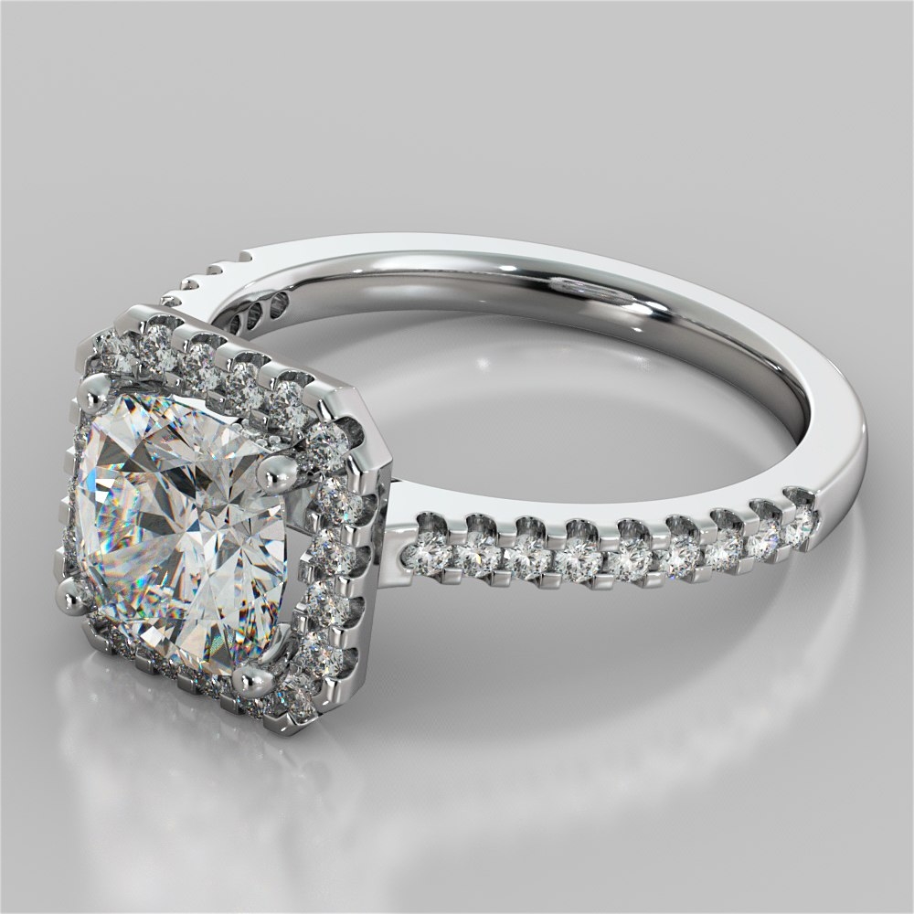 Scalloped online halo ring