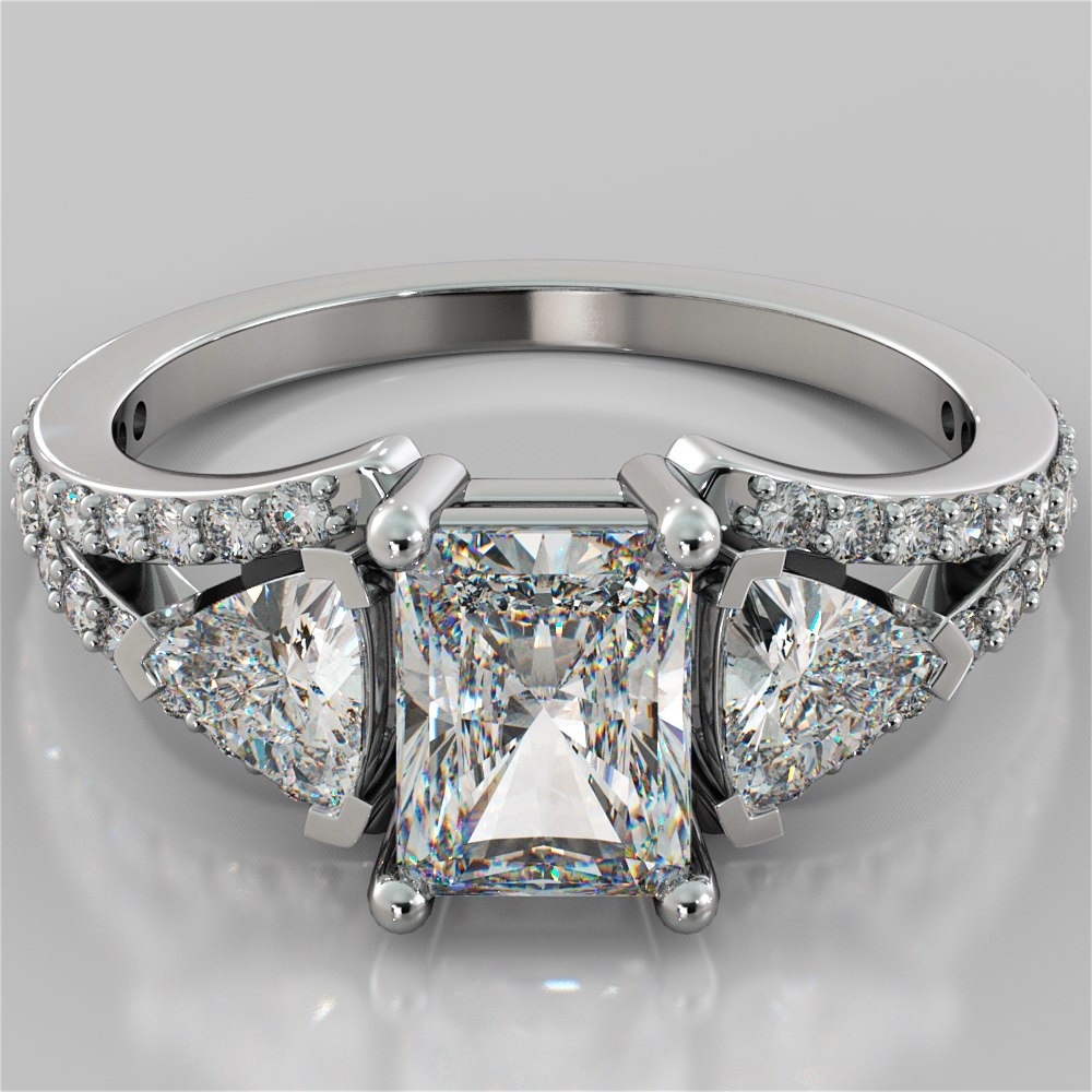 Split Shank Halo Engagement Ring With Oval Cut Diamond - GOODSTONE