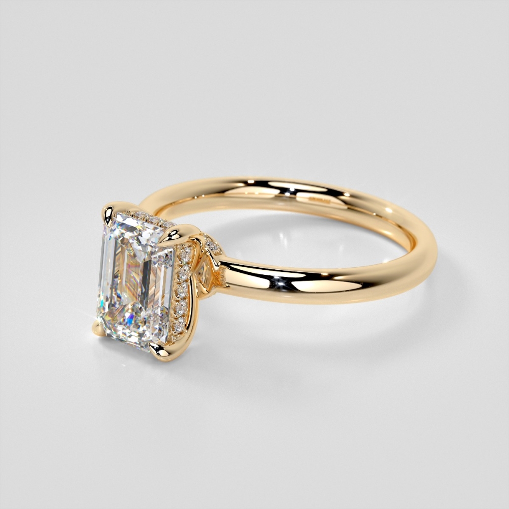 Emerald cut engagement rings no halo hot sale