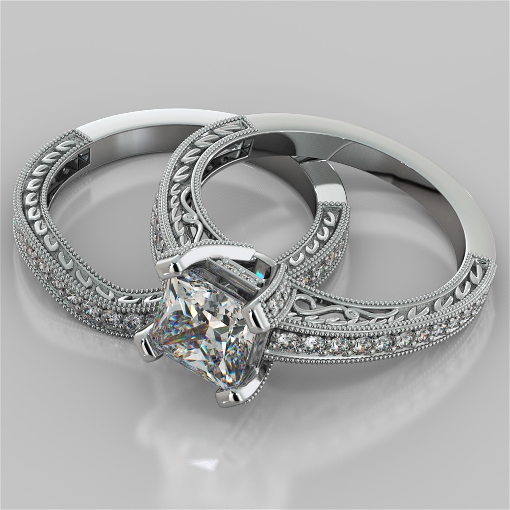 Antique style wedding ring sets hotsell
