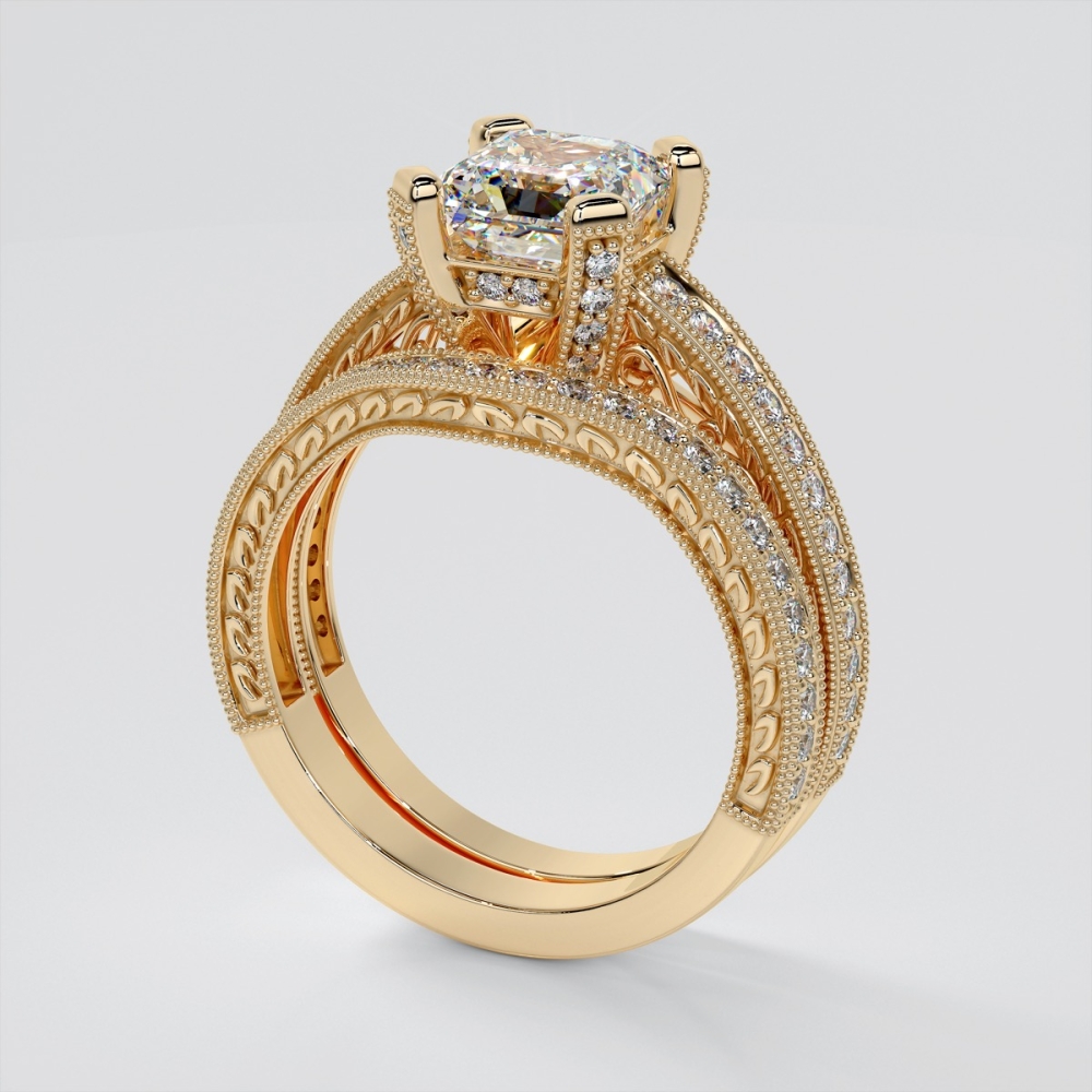 Princess cut filigree engagement rings on sale