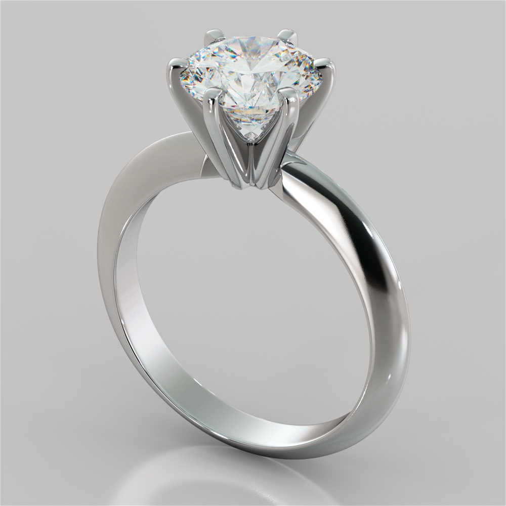 2.0CT Classic 6-Prong Round Cut Tiffany Style Engagement Ring in