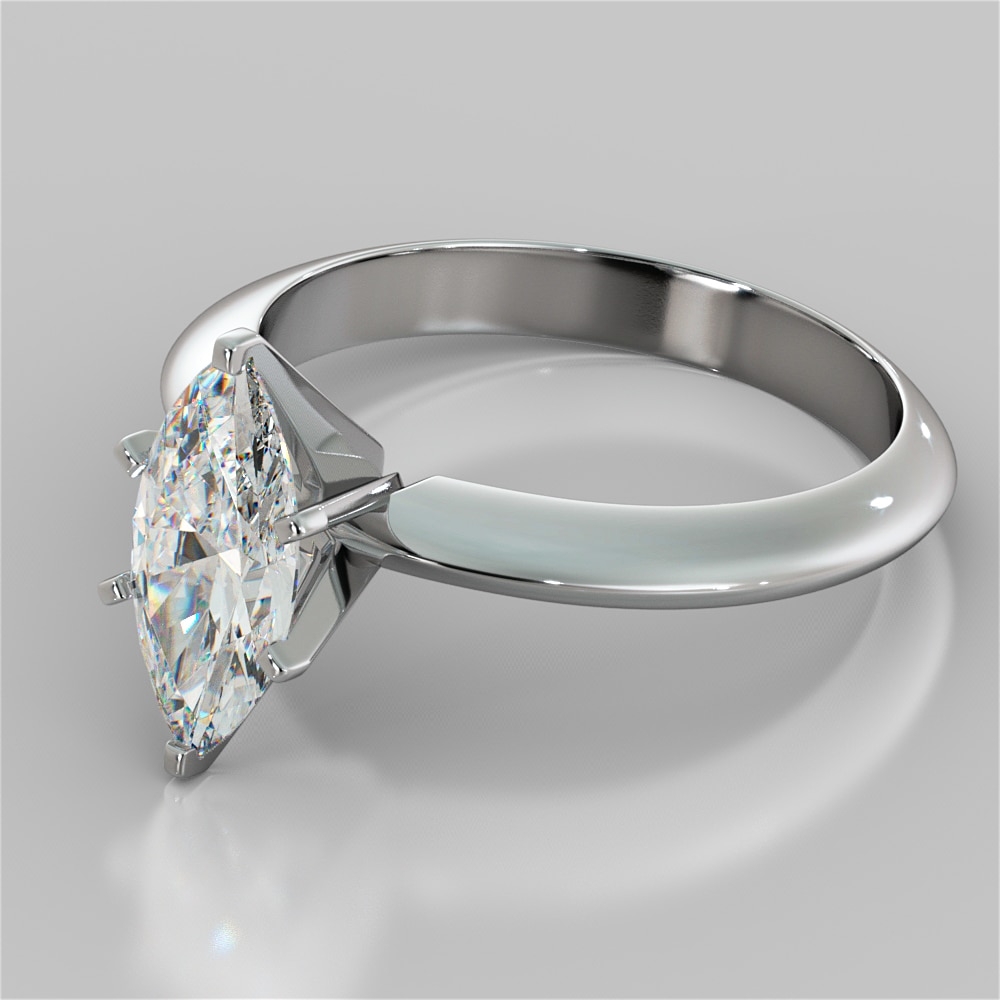 Lab Grown Diamond Marquise Cut 6 Prong Tiffany Style Engagement Ring