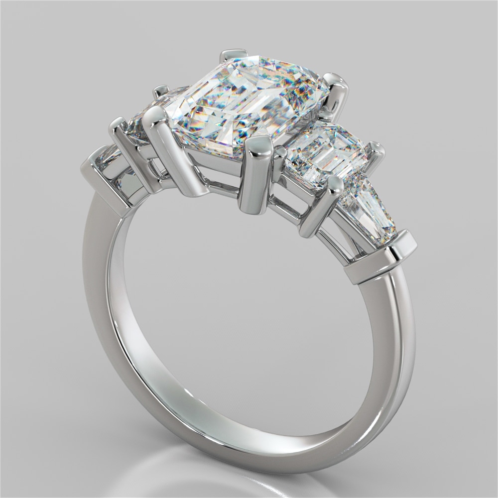 Emerald cut 5 stone engagement ring hotsell