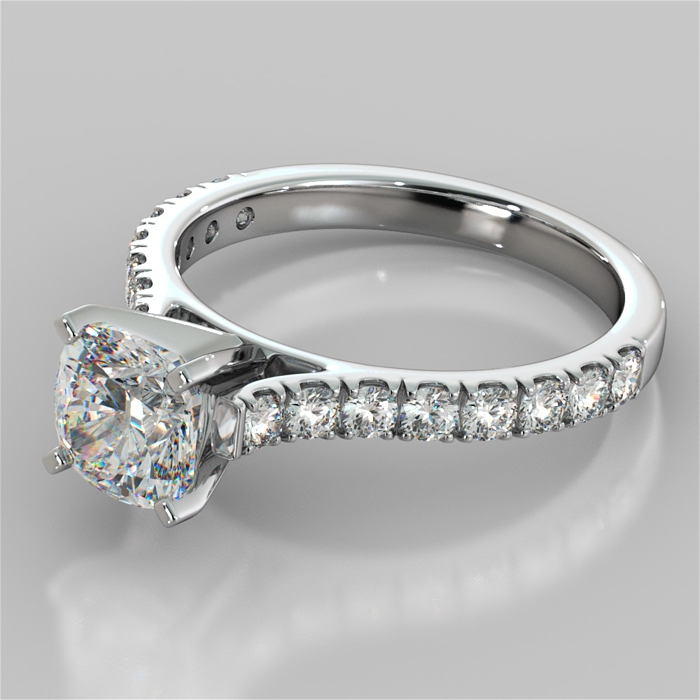 Cushion cut cathedral engagement ring outlet
