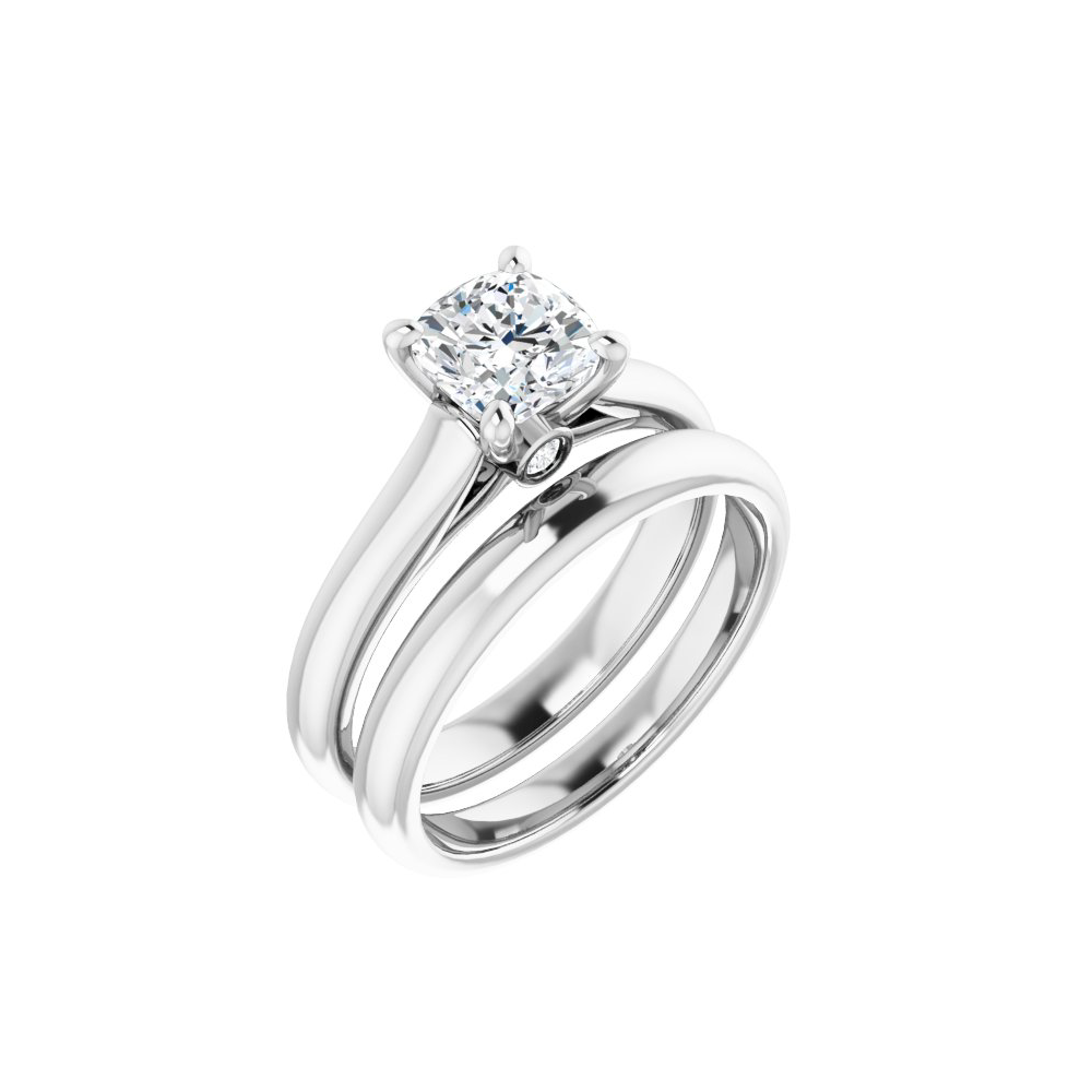 Cushion cut cathedral engagement ring store
