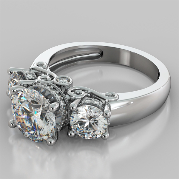 Three stone diamond cheap anniversary rings