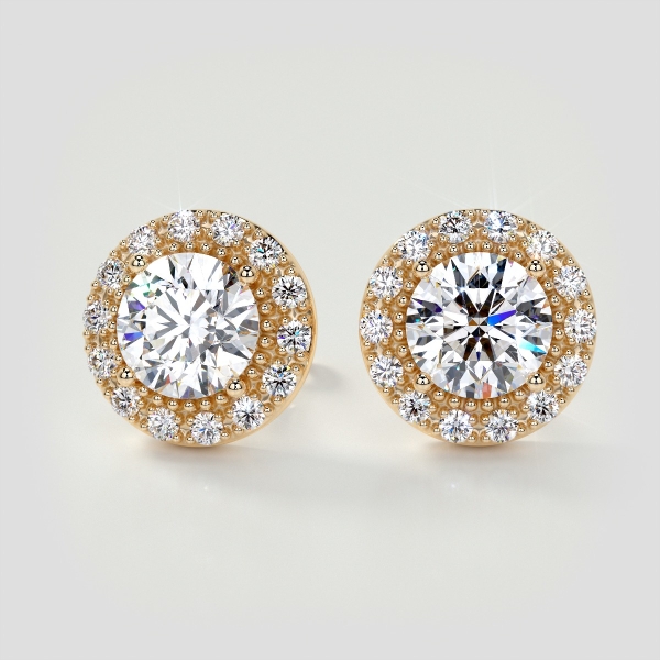 Agape Lab Created Colored Diamond Earrings 14K White Gold