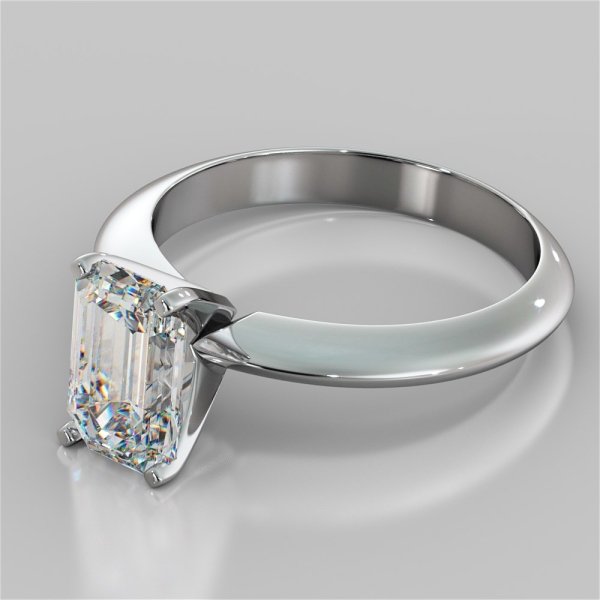 Agape Lab Grown Emerald Cut Tiffany Style Engagement Ring