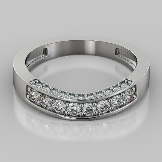 Agape 3.54Ct Round Cut 3 Stone Designer Filigree Wedding Set