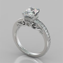 1.5Ct Radiant Cut Lab Grown Diamond G Color VS1 Engagement Ring in 18K White Gold