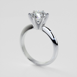 Lab Grown Diamond 6 Prong Round Cut Tiffany Style Engagement Ring